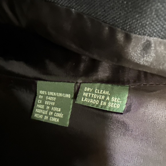 Vintage Ralph Lauren 100% Linen Blazer Women 6P Navy Logo Crest Button Old Money - Picture 5 of 7